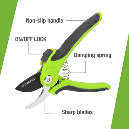 Prime-Line WORKPRO W151007 7.5 in. Shrubbery Pruning Scissors, Heat-Treated Steel Single Pack W151007